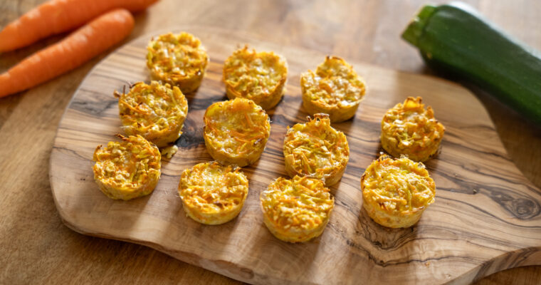 Muffins salé avoine, courgette et carotte pour bébé