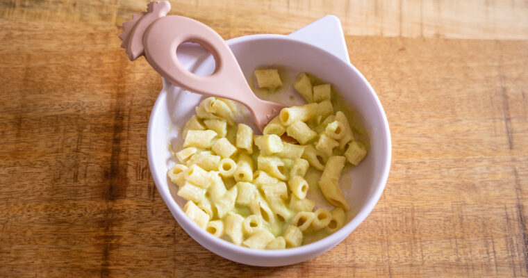 Pâtes sauce crémeuse pesto-courgette pour bébé